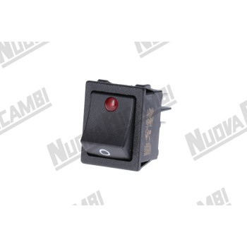 Чорний біполярний перемикач із червоним світловим LED, 250В - 16А - отвір 22x30мм для EUREKA/ ASTORIA/ BEZZERA