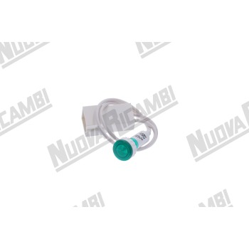 Зеленая пилотная лампа с проводом 250В - 90°C - головка Ø 13,5мм - отверстие Ø 10мм - 2 контакта FASTON - для ASTORIA CMA