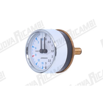 Манометр подвійної шкали 0-3/0-15 бар, з'єднання 1/8НР плоске - корпус Ø 60мм для ELEKTRA