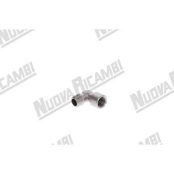 Никелированный латунный угловой фитинг G 3/8НР - 3/8ВР - шестигранник 15мм - для NUOVA SIMONELLI/ VICTORIA ARDUINO