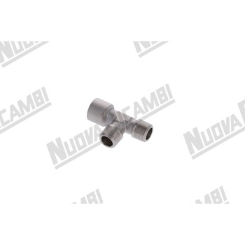 Никелированный латунный Т-образный фитинг G 3/8НР - 3/8НР - 3/8ВР - шестигранник 14мм - для NUOVA SIMONELLI/ VICTORIA ARDUINO