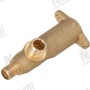 Корпус водяного/парового клапана - соединение 1/4НР плоское - соединение паровой трубки 3/8НР 90° - для CIMBALI/ FAEMA