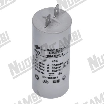 Конденсатор 8мкФ - 220/240В - 425/450/475В - 50/60Гц - Ø 30мм - вис. 70мм для EUREKA MCF- MIGNON/ MAZZER