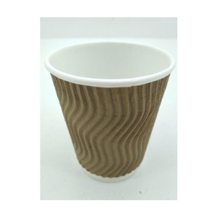 Стакан бумажный гофра крафт 250 мл. 30шт./уп.