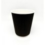 Стакан паперовий двошарова гофра чорна 300 мл., 25 шт.
