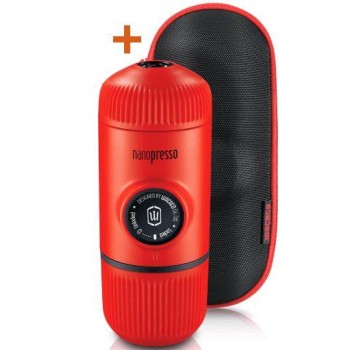 Wacaco Nanopresso Lava Red + кейс - портативна червона кавоварка, мелена кава