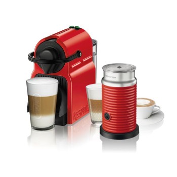 Кавоварка Nespresso Inissia Red + капучинатор Aeroccino 3 Red