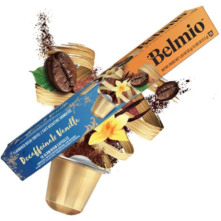 Кава в капсулах без кофеїну Belmio Decaffeinato Vanilla, 10 капсул Nespresso Кава в капсулах без кофеїну Belmio Decaffeinato Vanilla, 10 капсул Nespresso