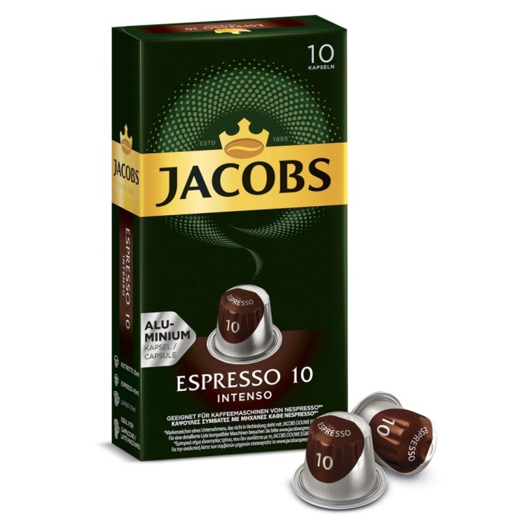 Кава в капсулах Jacobs Espresso 10 Intenso, 10 капсул Nespresso Кава в капсулах Jacobs Espresso 10 Intenso, 10 капсул Nespresso