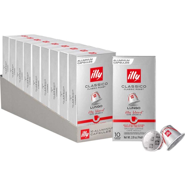Кава у капсулі Illy Classico Lungo, 10 уп. (100 кава-капсул) Nespresso