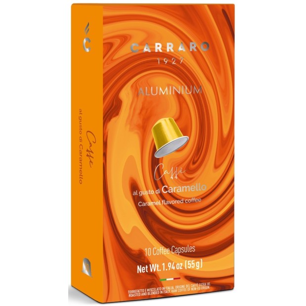 Кава у капсулах Carraro Caramello, 10 капсул Nespresso Alu