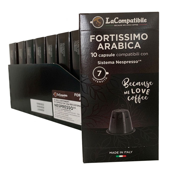 Кава у капсулах Fortissimo Arabica Lacompatibile, 10 капсул Nespresso