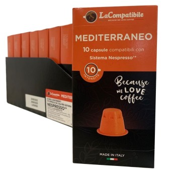 Кава в капсулах Mediterraneo Lacompatibile, 10 капсул Nespresso