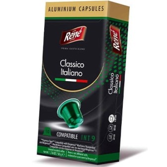 Кава в капсулах Rene Classico Italiano, 10 капсул Nespresso Alu