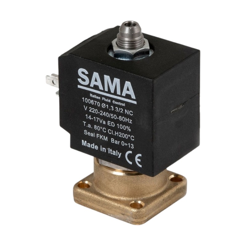 Триходовий клапан SAMA на групу кавомашини 220В 1,3 мм