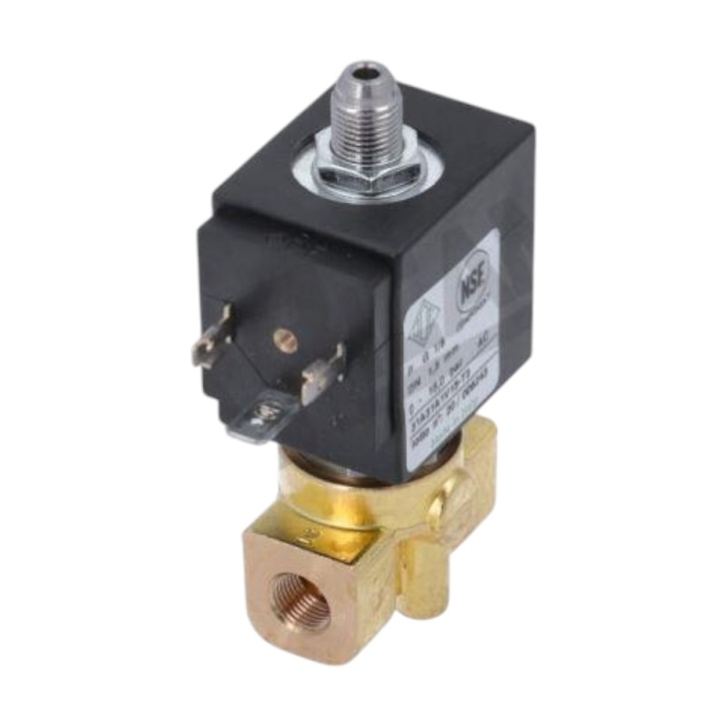 Електромагнітний клапан ODE 3-ходовий - 1/8-1/8 ВР - V230/240 - 50/60 - 16ВА - отвір Ø 1,5мм, ущільнення VITON - конічний вихід 1/8 - "NSF - UL - CE"