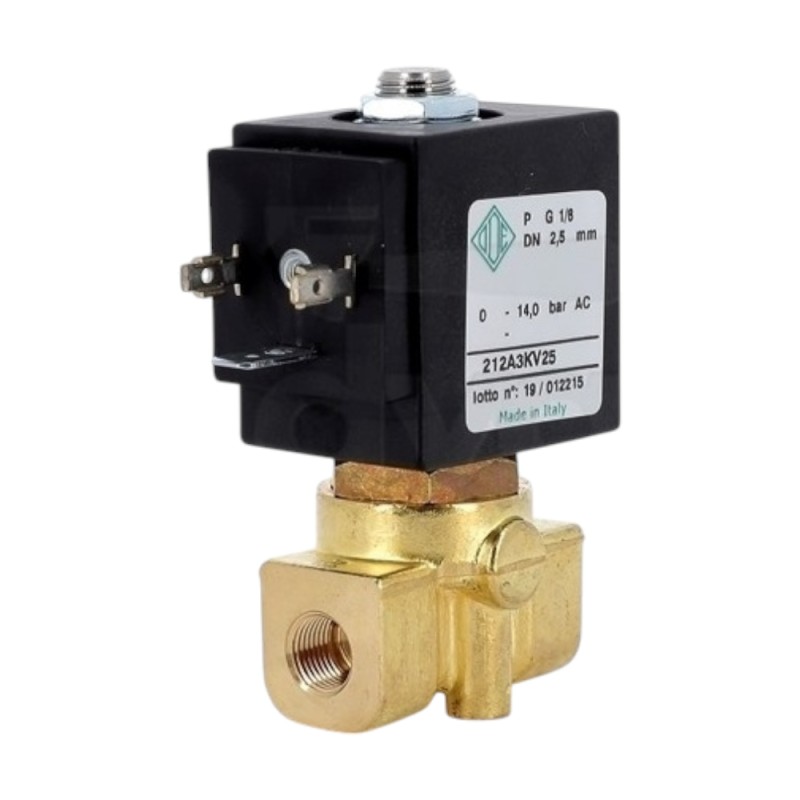 Електромагнітний клапан ODE 2-ходовий - 1/8-1/8 ВР - V220/230 - 50/60Гц - 14.5ВА, отвір Ø 2,5мм, ущільнення VITON - "CE"