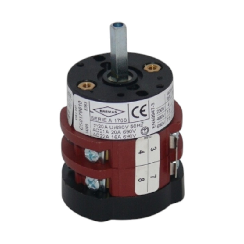 Головний перемикач 0-1-2 "BREMAS CS0179610V" 20A - 690В - штифт 5x5мм для VBM Головний перемикач 0-1-2 "BREMAS CS0179610V" 20A - 690В - штифт 5x5мм для VBM