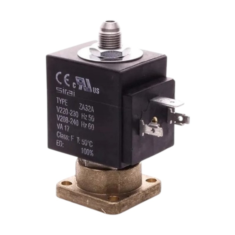 Електромагнітний клапан SIRAI 3-ходовий V220/50-60 17Вт, отвір Ø 1,5 - рубінове ущільнення - конічний дренаж 1/8