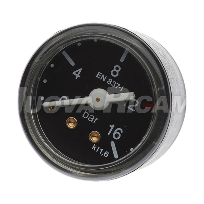 Манометр 1 шкала 0-16 бар - з'єднання 1/8М під хомут - рамка Ø 43мм - корпус Ø 42мм для FAEMA E91 Манометр 1 шкала 0-16 бар - з'єднання 1/8М під хомут - рамка Ø 43мм - корпус Ø 42мм для FAEMA E91