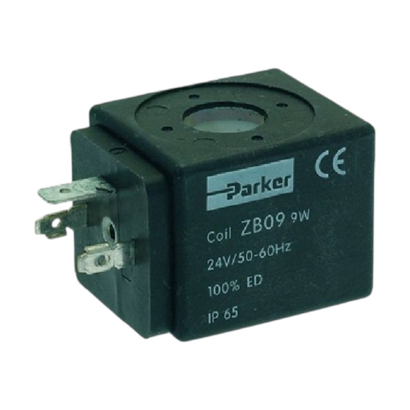 Котушка електромагнітного клапана PARKER V24/50-60 9Вт, довж. 34мм - вис. 33мм - глиб. 43мм - отвір Ø 14 Котушка електромагнітного клапана PARKER V24/50-60 9Вт, довж. 34мм - вис. 33мм - глиб. 43мм - отвір Ø 14
