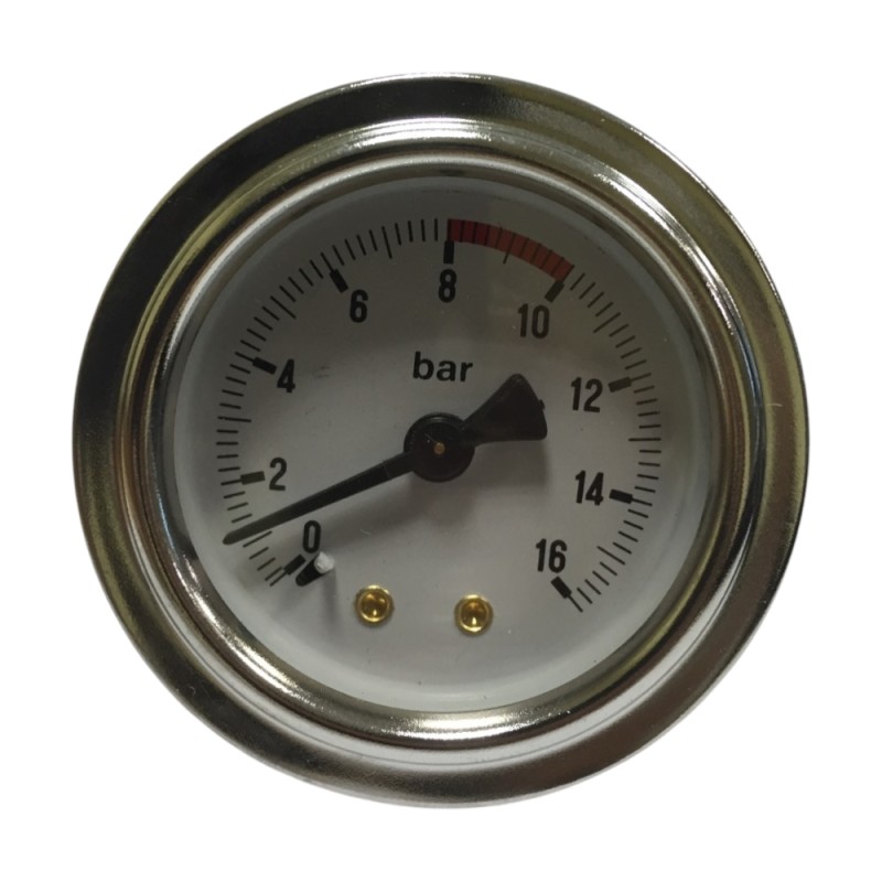 Манометр одинарної шкали 0-16 бар - з'єднання 1/8НР плоске - рамка Ø 62мм - корпус Ø 52мм для GAGGIA ELE Манометр одинарної шкали 0-16 бар - з'єднання 1/8НР плоске - рамка Ø 62мм - корпус Ø 52мм для GAGGIA ELE