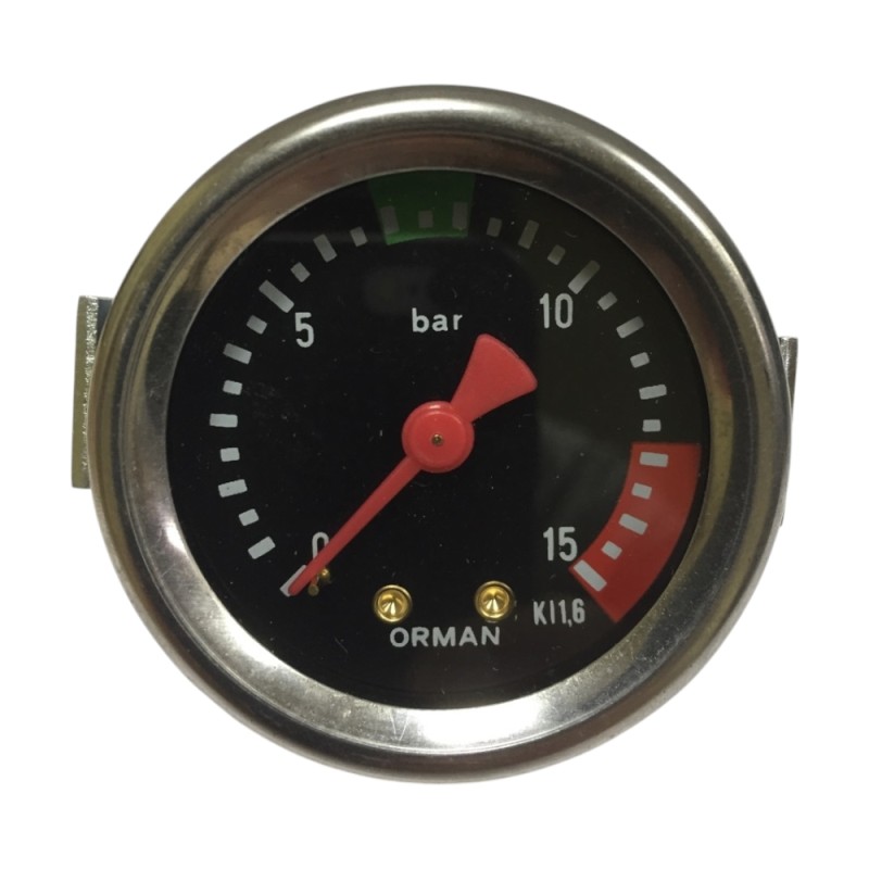 Манометр 1 шкала 0-15 бар, з'єднання 1/8НР плоске - рамка Ø 57, корпус Ø 50 для GAGGIA
