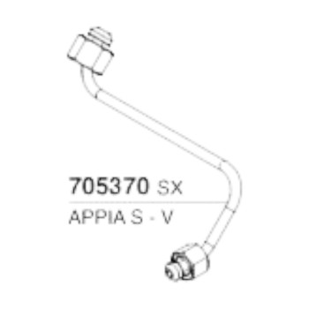 Трубка 3/8-1/4 лічильник води (флоуметр)-теплообмінник ліва APPIA S -V 2/3 групи для NUOVA SIMONELLI Трубка 3/8-1/4 лічильник води (флоуметр)-теплообмінник ліва APPIA S -V 2/3 групи для NUOVA SIMONELLI
