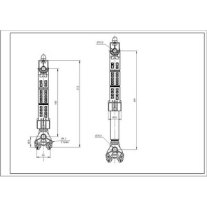 Амортизатор бака для пральної машини Whirlpool 481246648088 ANSA 120N L=170-265mm