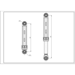 Амортизатор бака для пральної машини Samsung ANSA DC66-00421A 80N L=160-255mm D отвору=10mm