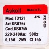 Помпа (насос) для пральної машини Whirlpool 484000000850 Askol 25 Вт T2121 (контакти спарені ззаду; на 3 засувки)
