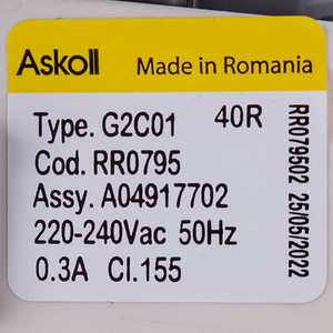 Помпа (насос) для пральної машини Electrolux 8583792418029 Askoll 30 Вт RR0594 (контакти роздільні ззаду)