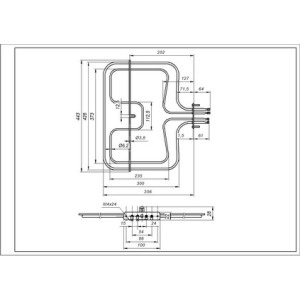 Тен верхній (гриль) 2700W 240V для духовки Electrolux 3570797047