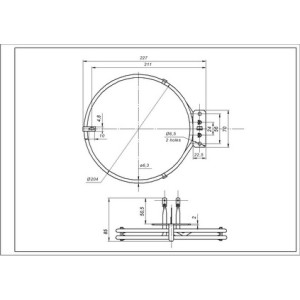 Тен конвекції 3871425108 (круглий) 2450W для духовки Electrolux
