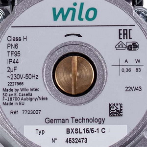 Насос циркуляційний у зборі Wilo BXSL15/5-1 83 Вт для газового котла Baxi Fourtech, Main Four, Westen Pulsar, Quasar 721957500