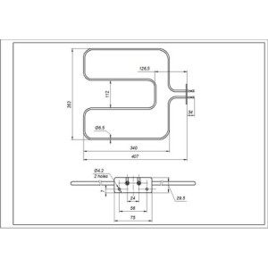 Тен нижний 1200W для духовки Beko 262900099