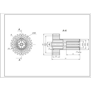 Шестерня з валом для м&aposясорубки Braun 67051414