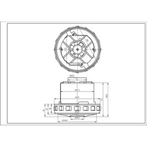 Двигун для мийного пилососа Zelmer 00145664 467.3.404-2 Domel D=130/92 mm H=30/130 mm 1600 W