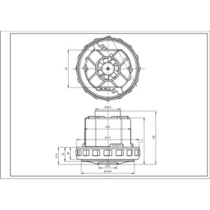 Двигун для мийного пилососа DeLonghi 5119110031 467.3.402-5 Domel D=131/92 mm H=28/129 mm 1600 W