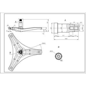 Хрестовина барабана EBI для пральної машини LG COD.727 L=100mm