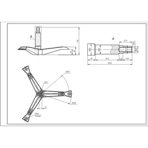 Хрестовина барабана EBI для пральної машини Samsung COD.734 L=126mm