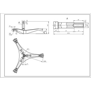 Хрестовина барабана EBI для пральної машини Samsung  COD.741 L=107mm