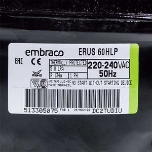 Компресор для холодильника ERUS60HLP EMBRACO R134 144 W
