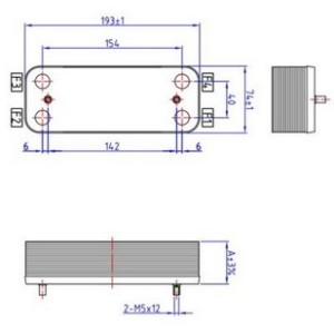 Теплообмінник пластинчастий ГВП Gidex (12 пластин) для газового котла Ariston, Сhaffoteaux 65104333
