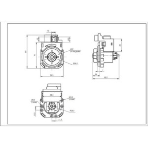 Помпа (насос) для пральної машини Indesit C00266228 Hanyu 30 Вт B20-6AZC (контакти спарені спереду; на 3 засувки)