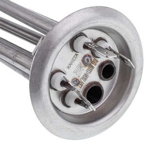 Тен для бойлера Kaneta 34013100000 2000W (нержавійка) L=310mm фланец 64mm, 2 трубки под датчик анод M4