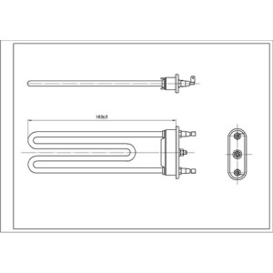ТЕН для пральної машини Ariston C00094715 Kawai TPO 165-SG-1700 L=165 mm 1700 W