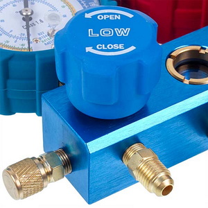 Манометрический коллектор 2-вентильный LEETO LMG-2-R22 (R22 R-134 R404 R407) + шланги 3шт.x1200mm