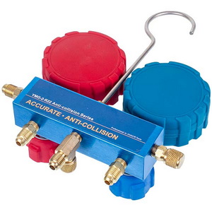 Манометрический коллектор 2-вентильный LEETO LMG-2-R22 (R22 R-134 R404 R407) + шланги 3шт.x1200mm