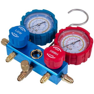 Манометрический коллектор 2-вентильный LEETO LMG-2-R410A (R410 R407 R134 R22) + шланги 3шт.x1200mm